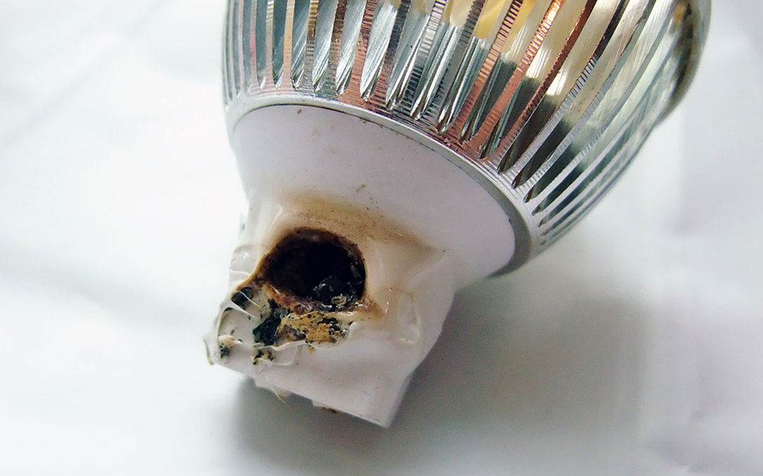 последствия от прегряване на LED лампата.