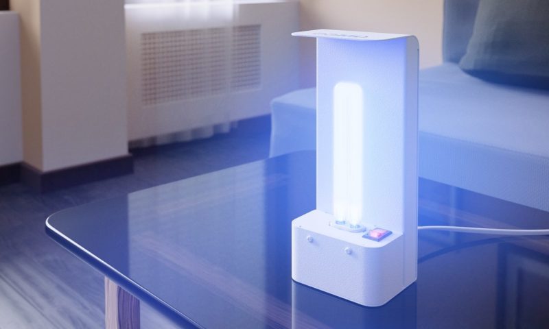 มุมมองบนโต๊ะของแหล่งฆ่าเชื้อแบคทีเรีย