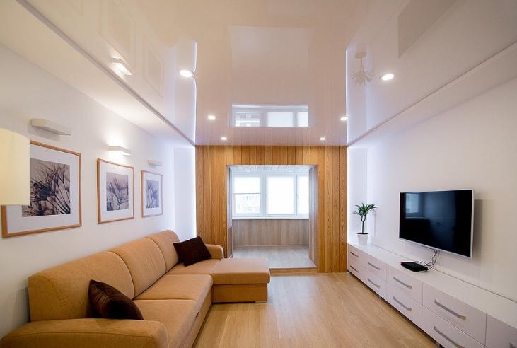 ไฟเพดานยืดในห้องนั่งเล่น