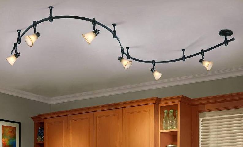 Sistem pencahayaan trek di bahagian dalam apartmen