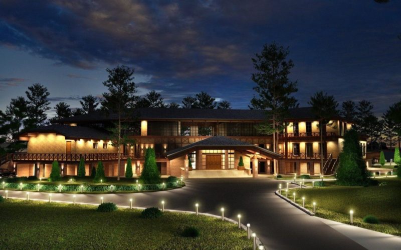 Egy magánház szomszédos területének világítása