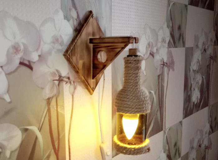 7 idéer för att göra lampor från flaskor